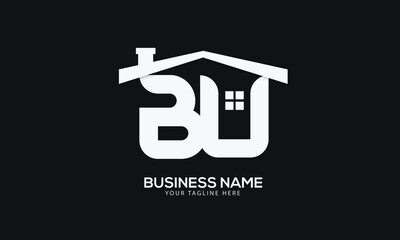 Alphabet BU or UB abstract monogram vector logo template