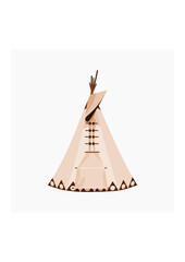Editable Vector of Isolated Front View Native American Tent Illustration for Traditional Culture and History Related Design