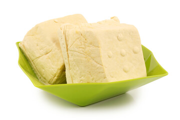 Tofu on white background 