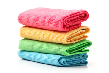 microfiber cleaning cloth on white background