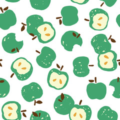 Seamless pattern vector material using cute apples,