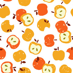 Seamless pattern vector material using cute apples,