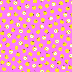 Fototapeta premium Seamless pattern vector material using cute apples,