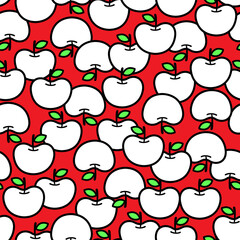 Seamless pattern vector material using cute apples,
