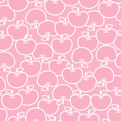 Seamless pattern vector material using cute apples,