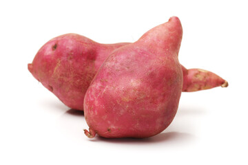 sweet potatoes on the white background