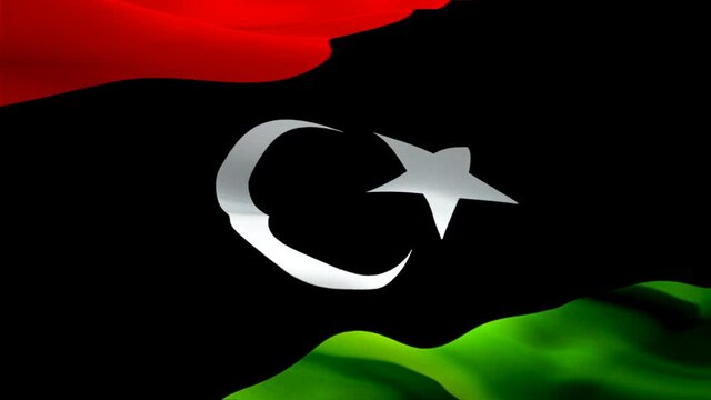 Libyan flag. 3d Libya sign waving video. Flag of Libya holiday seamless loop animation. Libyan flag silk HD resolution Background. Libya flag Closeup 1080p HD video for Independence Day,Victory day
