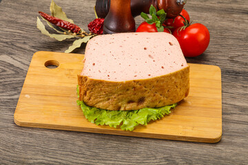 Homemade baked traditional meat loaf