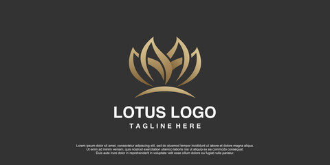 Lotus logo design for beauty, spa, fitness, yoga Premium Vector