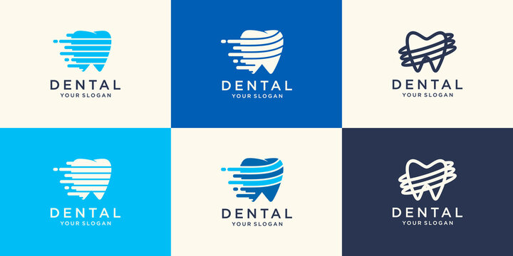 Speed Dental Logo Design.Creative Dentist Logo. Dental Clinic Creative Company Vector Logo.