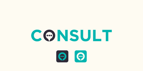 simple work mark consult logo with bubble concept.
