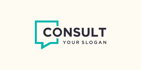 simple work mark consult logo with bubble concept.