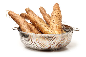 Chinese yam on white background