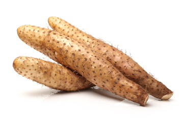 Chinese yam on white background
