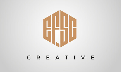 letters EFSG creative polygon hexagon logo victor template