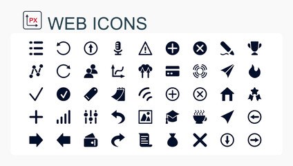 A set of flat vector web icons. Editable, isolated.	