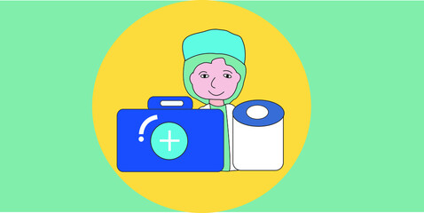 2d illustration hospital duty for nurse concept
