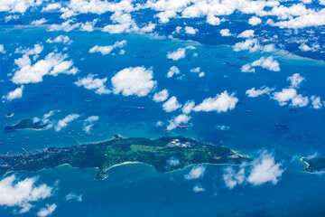 Aerial view of an island in the Gulf of Thailand.