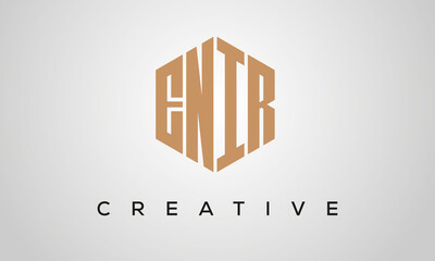 letters ENIR creative polygon hexagon logo victor template