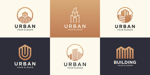 set of Building Logo Vector Design Template