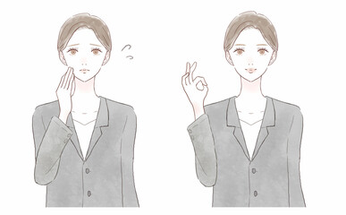 困っている女性のビフォーアフター