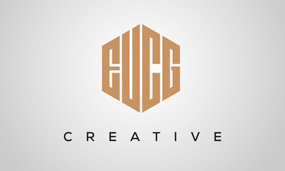 letters EUCG creative polygon hexagon logo victor template