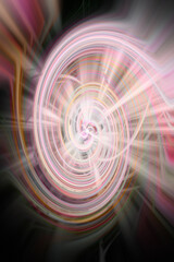 A 3D rendering of an abstract bright colorful spiral background