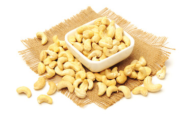 Cashew on white background 