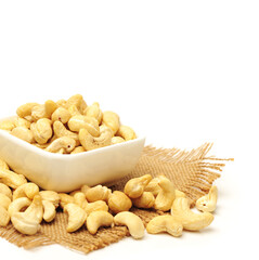 Cashew on white background 