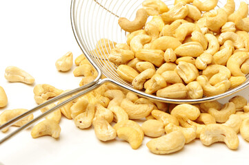 Cashew on white background 