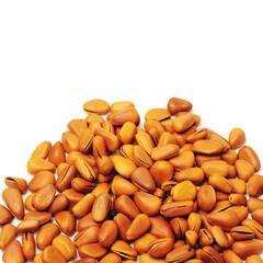 Pine nuts on white background 