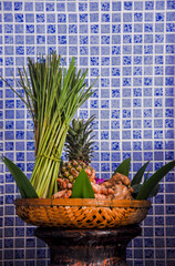 Spa ingredient with Lemongrass in sauna room