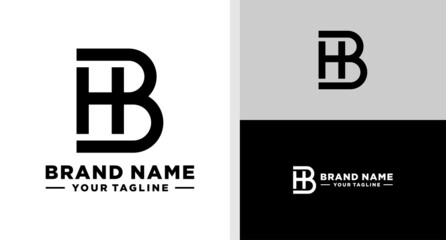 HB LOGO MONOGRAM LINE SIMPLE EDITABLE