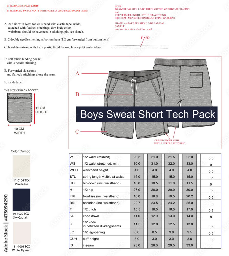 Poster boys sweat short tech pack