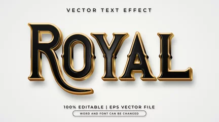 Fotobehang Royal text, black and gold editable text effect style © Aze