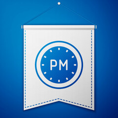 Blue Day time icon isolated on blue background. Time symbol. White pennant template. Vector
