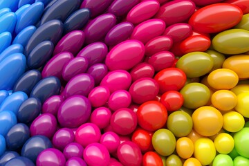 Colorful abstract background with balls distortion 3D illustration