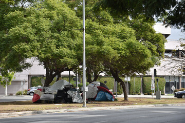 Homeless encampment in Beverly Hills
