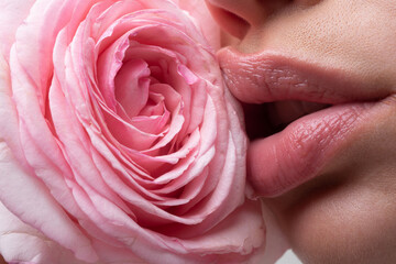 Girl open mouths. Natural beauty lips. Woman lips with pink lipstick. Sensual womens lip balm. Pink lip with glossy lipgloss. Close up, macro with beautiful mouths.