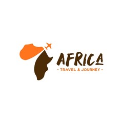 Minimalist Africa Travel Logo. Overseas Vacation Design Symbol