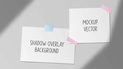 Gradient Shadow of Window Overlay Background with papers and memo stick to the wall