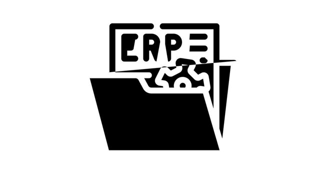 document erp animated line icon document erp sign. isolated on white background