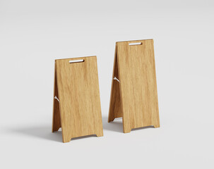 Blank wooden stand board on the empty background