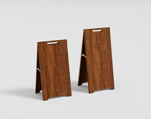Blank wooden stand board on the empty background