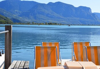 View to Lago di Caldaro in Southtyrol 