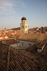 Panorama Dubrovnik Old Town roofs. Croatia, Europe.