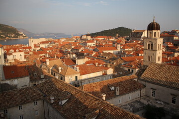 Fototapeta na wymiar Panorama Dubrovnik Old Town roofs. Croatia, Europe.