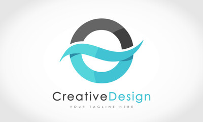 Creative O Letter Blue Wave Logo Design Vector Icon Symbol Illustration.