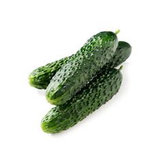 Three cucumber isolated on white background 