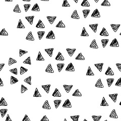 Seamless pattern with grunge black triangles. Vector illustration